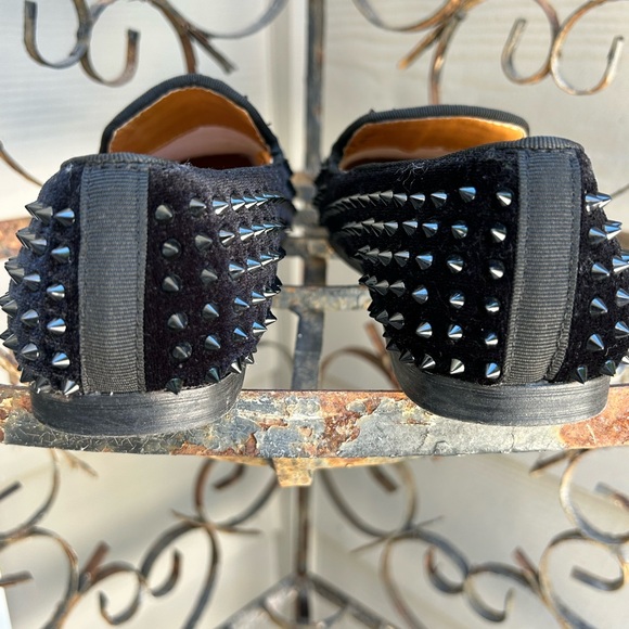 Kids Romano Black Velvet Studded Loafers- Size 35/2.5 - Picture 6 of 8